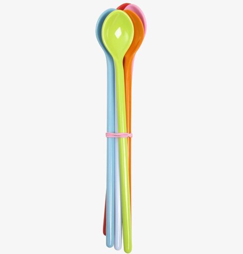 Långa melamin skedar från Rice i färgglada nyanser