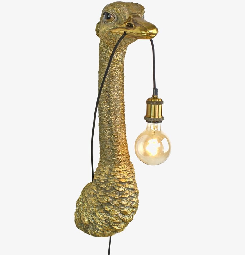 Vägglampa Gold Franz Josef från Werner Voss, strutsdesign