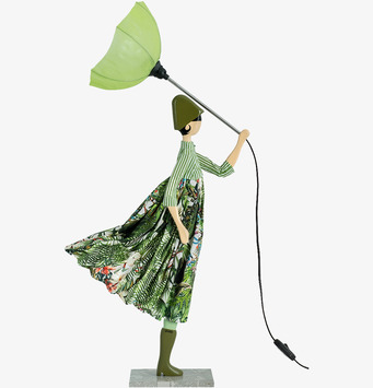 Bordslampa Sanderiana från Skitso med en kvinnolik figur