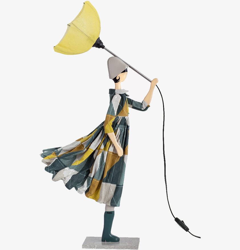 Bordslampa Trigona från Skitso med geometriskt mönster