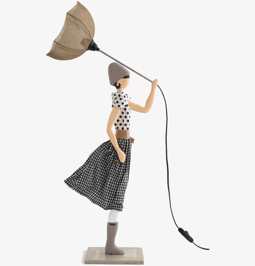 Bordslampa Jean Marie från Skitso, figur med paraply