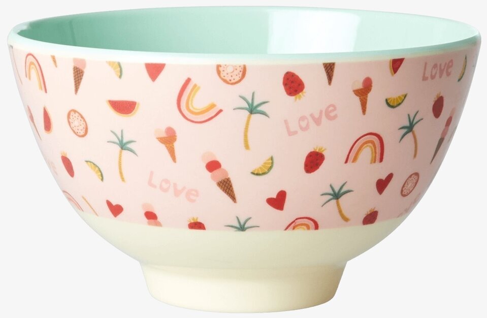 Liten Skål You Go Girl Print från Rice med färgglatt mönster