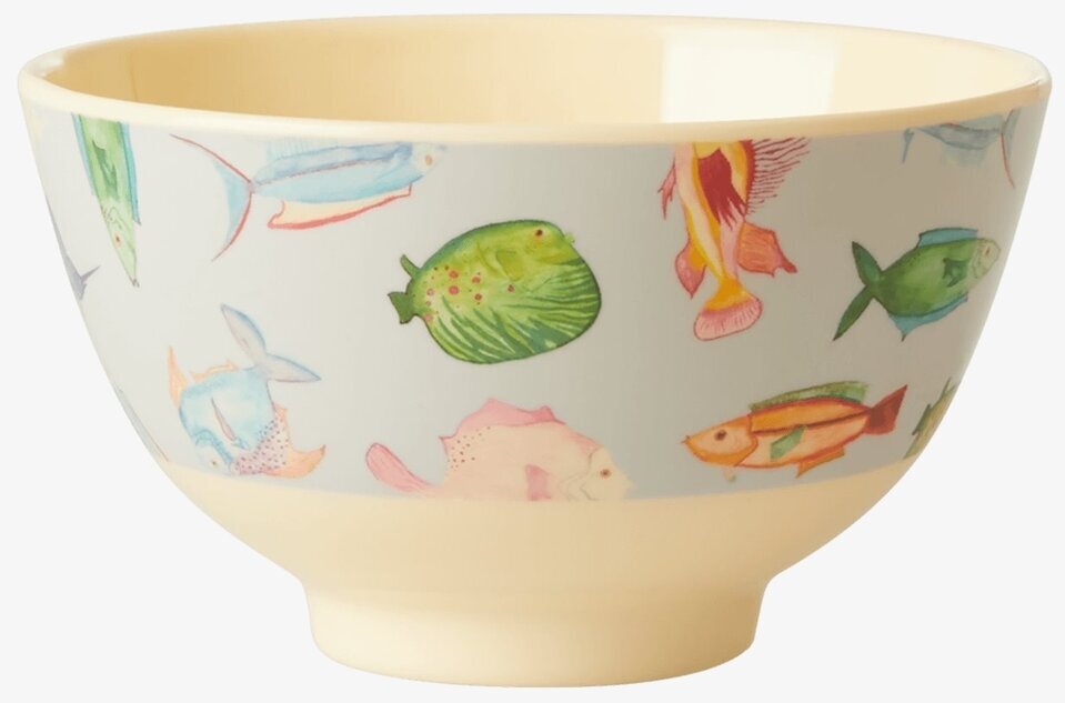 Liten Skål Fish Print från Rice med färgglatt fiskmönster