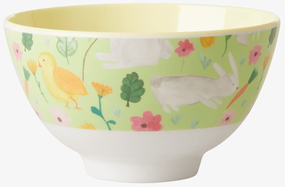 Liten Skål Green Print från Rice med lekfullt djurmotiv