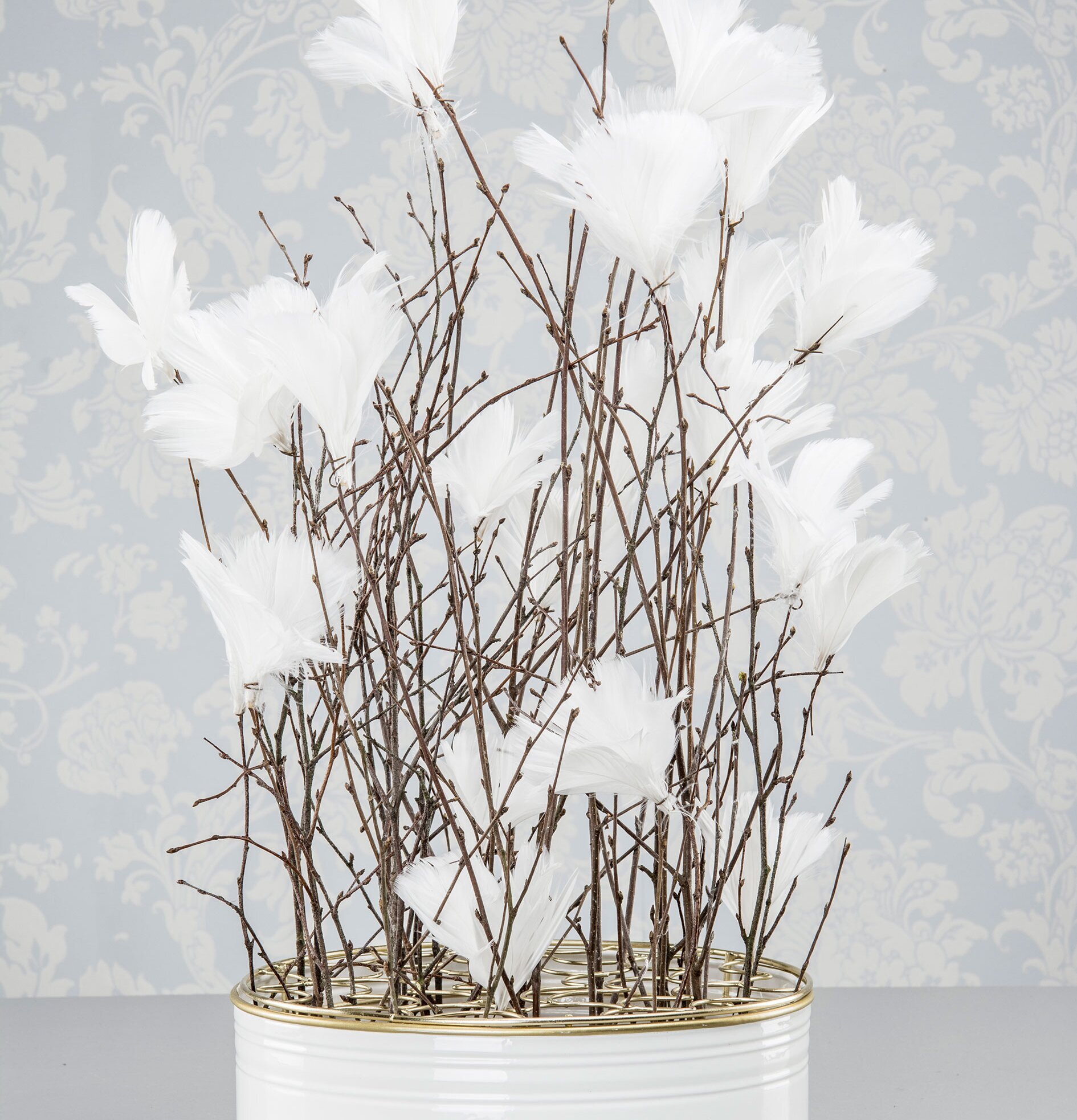 Fjäder/Tråd Blom Vit 12 st från A Lot Decoration i vas