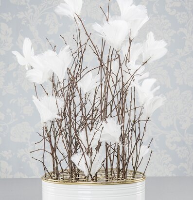 Fjäder/Tråd Blom Vit 12 st A Lot Decoration Övrig prydnad/dekoration för inredning innemiljö