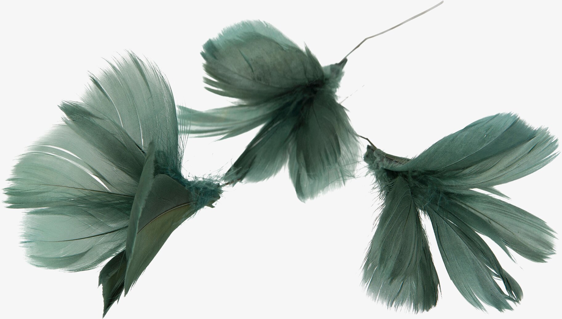 Fjäder/Tråd Blom Mörk Grönblå 12 st från A Lot Decoration