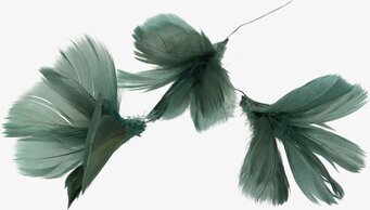 Fjäder/Tråd Blom Mörk Grönblå 12 st A Lot Decoration Övrig prydnad/dekoration för inredning innemiljö