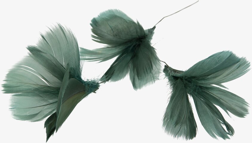 Fjäder/Tråd Blom Mörk Grönblå 12 st från A Lot Decoration