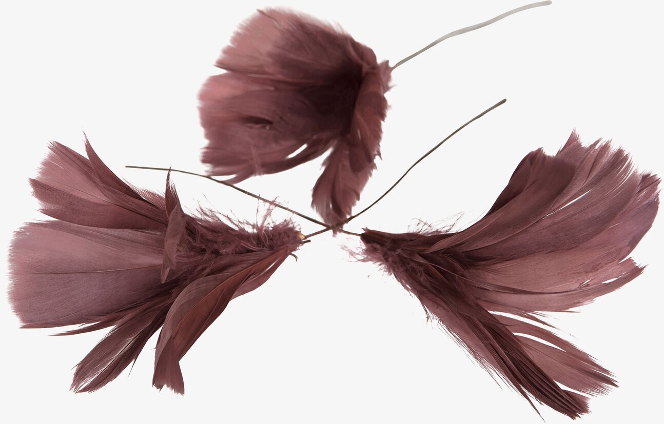 Fjäder/Tråd Blom Mörkrosa 12 st från A Lot Decoration