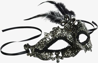 Maskeradmask Silver från A Lot Decoration med fjädrar