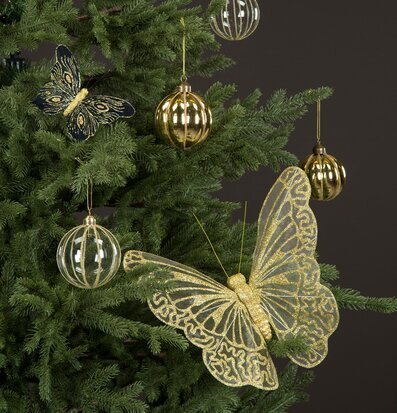 Fjäril Clip Påfågel Svart/Grön från A Lot Decoration i gran