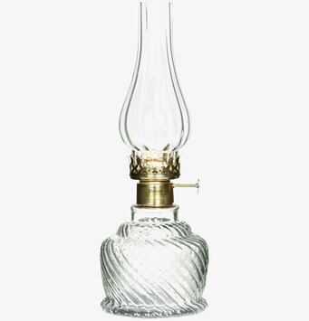 Bild av elegant ljuslykta med glas och guld detaljer