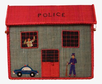 Förvaringslåda Polishus M från Rice med broderade detaljer