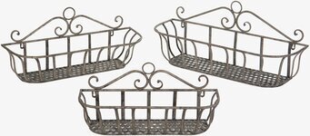 Blomlåda Korg Grå Set/3 från A Lot Decoration i tre storlekar