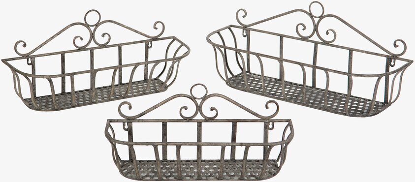 Blomlåda Korg Grå Set/3 från A Lot Decoration i tre storlekar