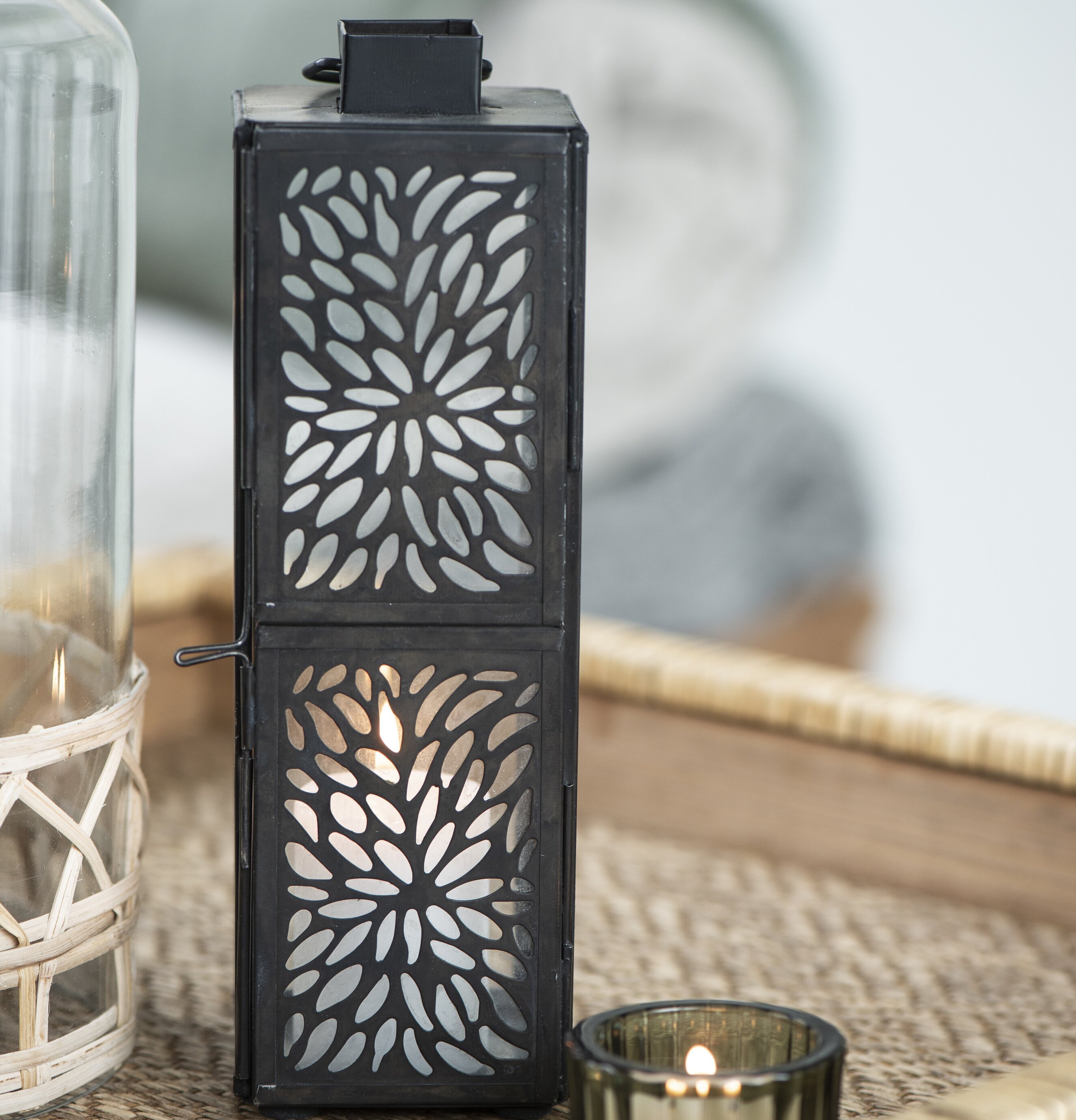 Ljuslykta Svart/Brun från IB Laursen i en rustik miljö