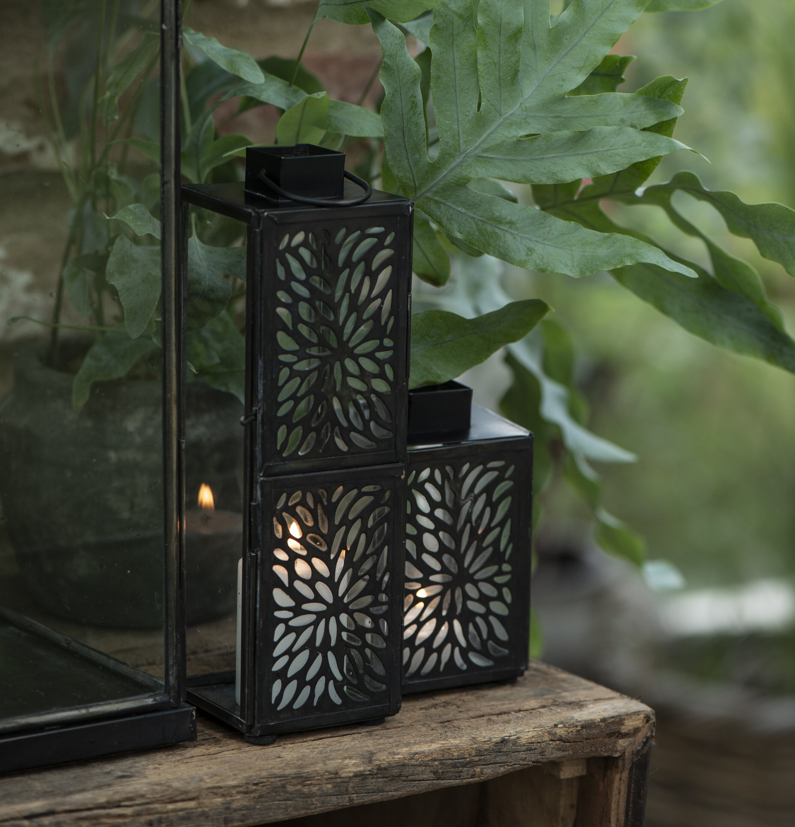 Ljuslykta Värmeljus Svart/Brun från IB Laursen på träbänk