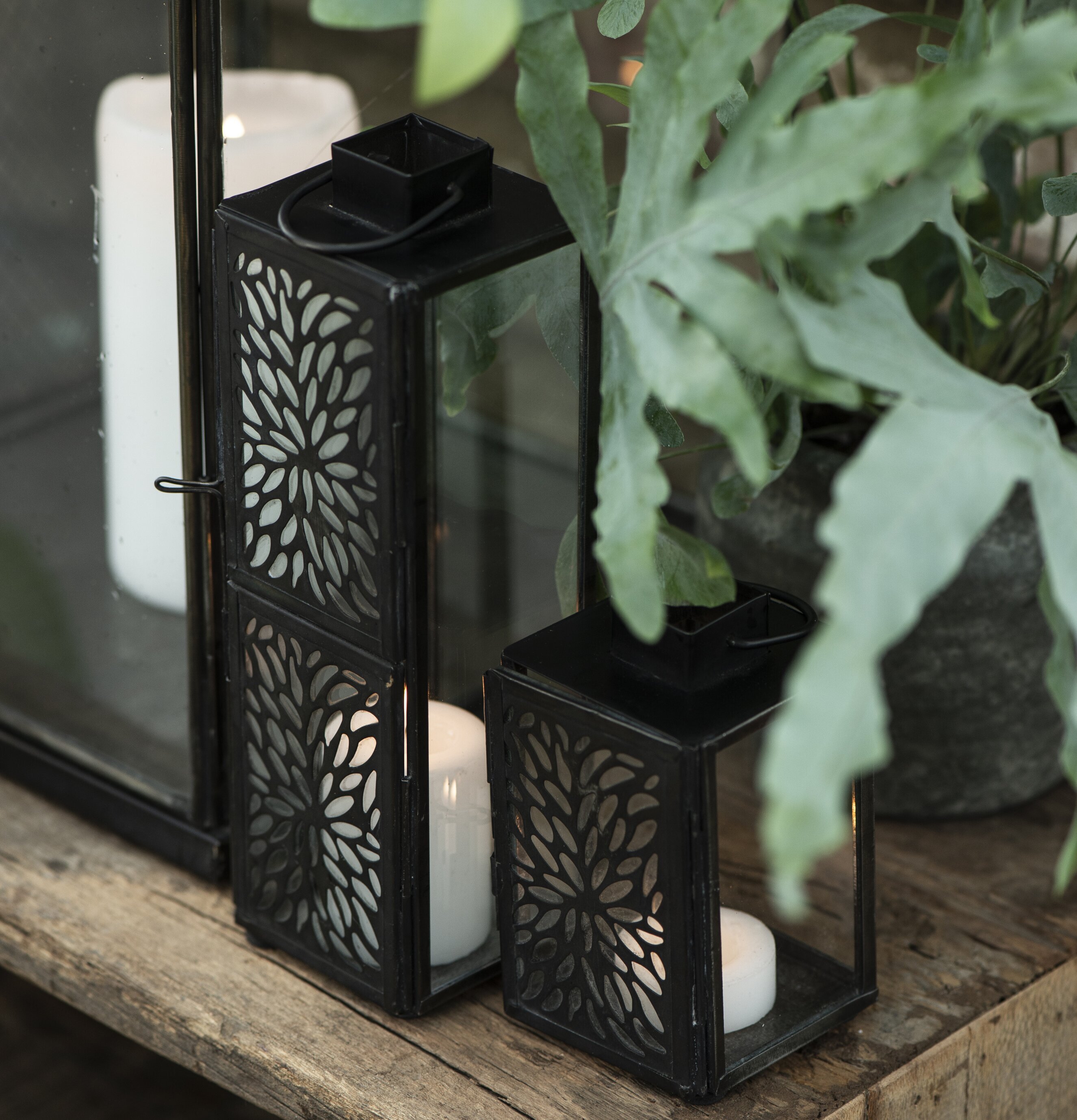 Ljuslykta Värmeljus Svart/Brun från IB Laursen på träbord