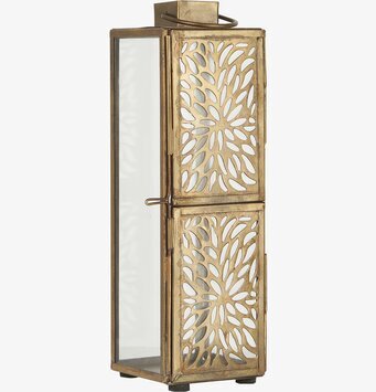 Foto av elegant ljuslykta i guld med unik design