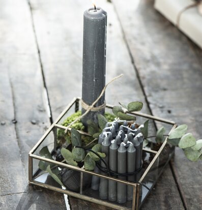 Rustikljus Mörkgrå Ø 3,8 cm från IB Laursen i glashållare