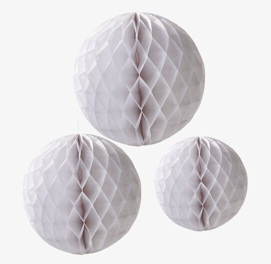 Honeycombs, Vita Mix, 3-pack från Talking Tables, vita bollar
