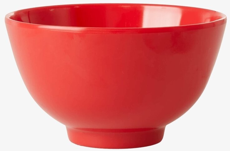 Liten Skål melamin Röd från Rice i en isolerad miljö