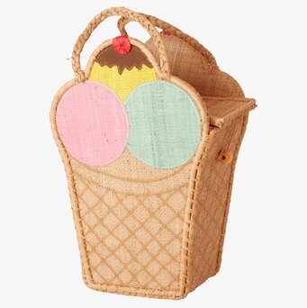 Väska Raffia Ice Cream från Rice i form av en glasstrut