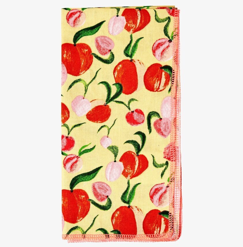 Tygservett 2-Pack Peach Print från Rice med persikomotiv