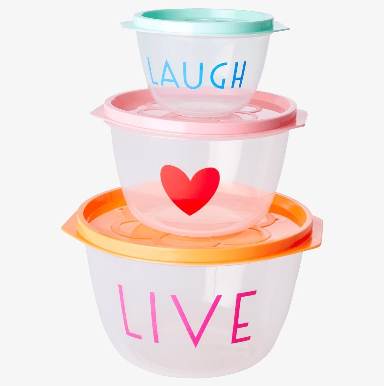 Matlåda 3-Pack Live Love Laugh från Rice i färgglad design