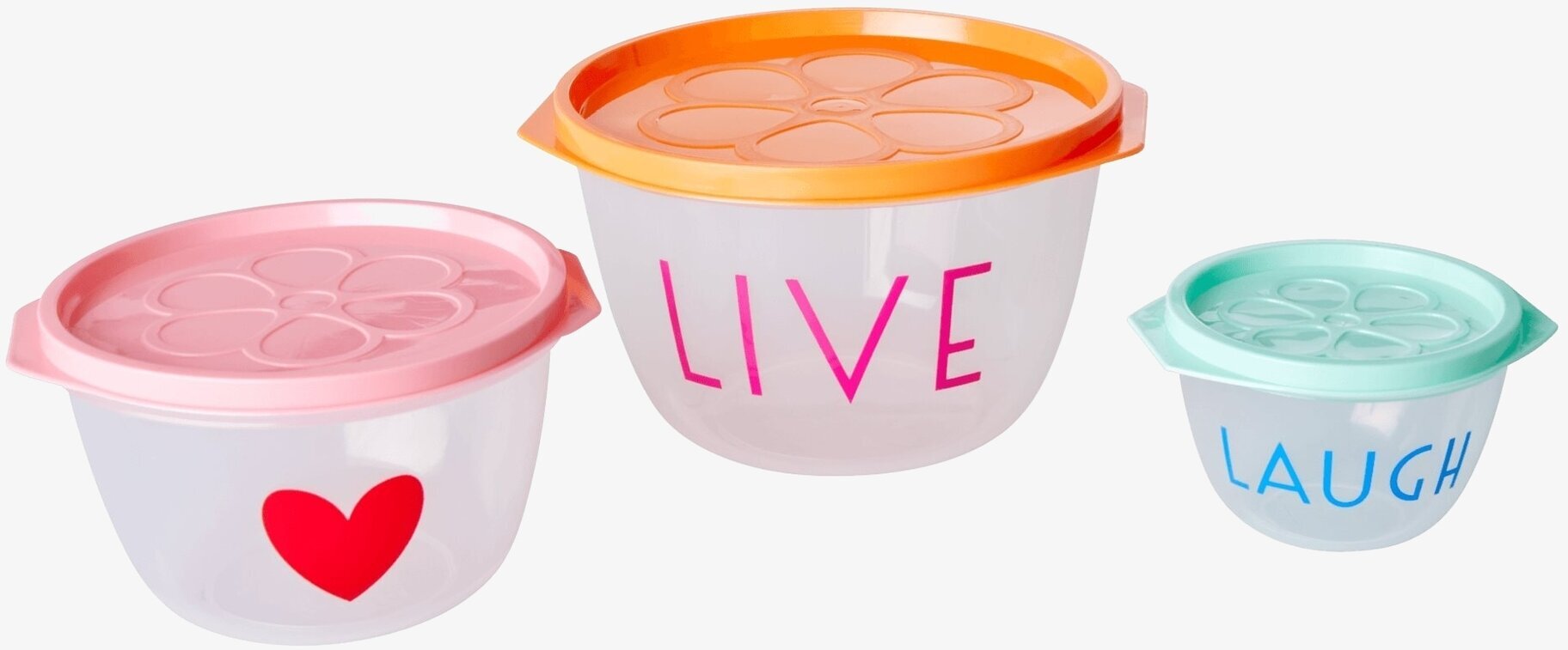 Matlåda 3-Pack Live Love Laugh från Rice i färgglada motiv
