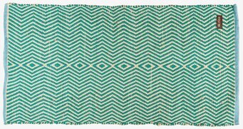 Dörrmatta Green & Creme Print från Rice med chevronmönster