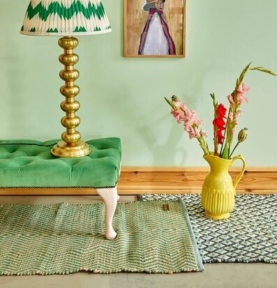 Dörrmatta Green & Creme Print från Rice i elegant miljö