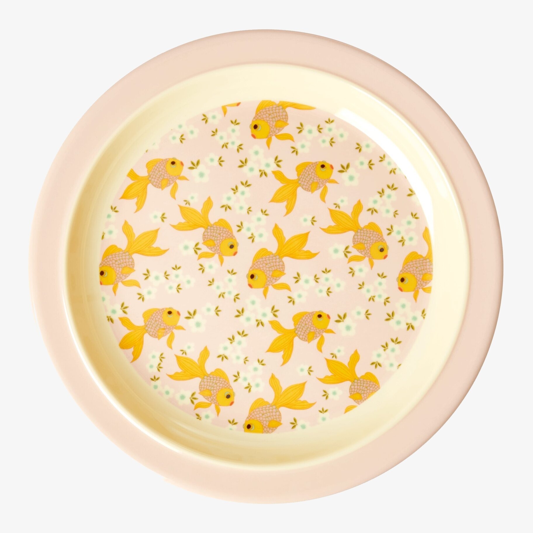 Tallrik Goldfish Print från Rice med guldfiskar och blommor