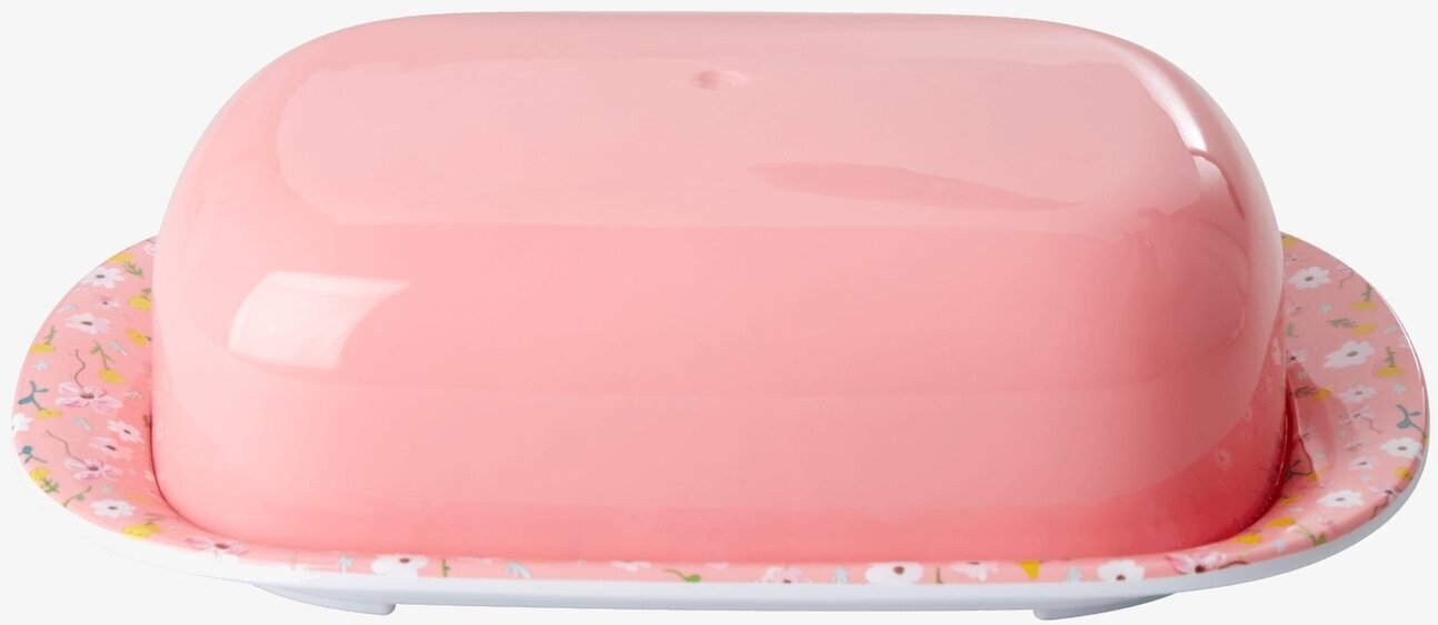 Smörkupa Melamin Small Flower Print från Rice i ljusrosa