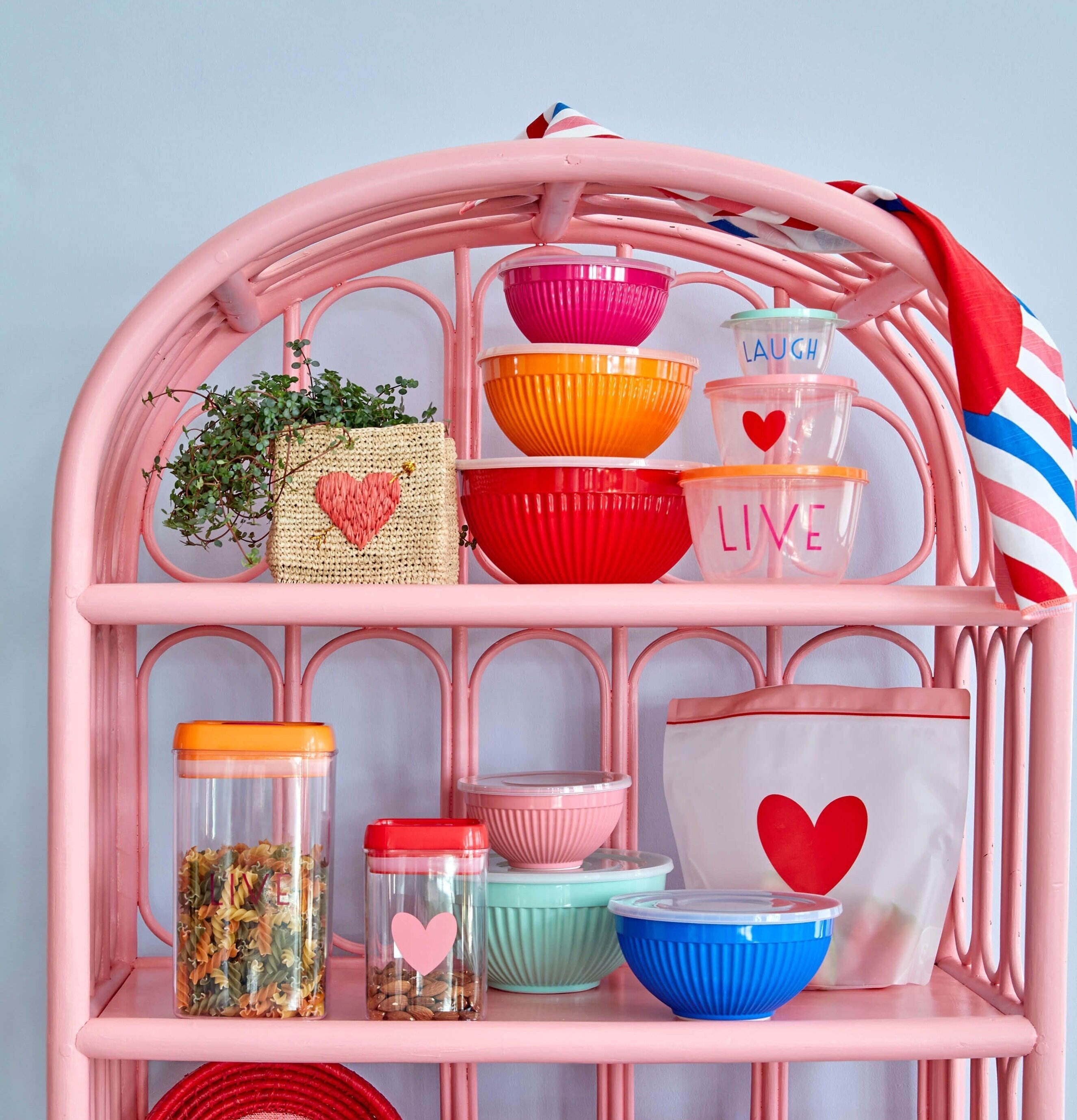 Skålar Melamin 3-Pack - Red, Tangerine, Fuchsia från Rice