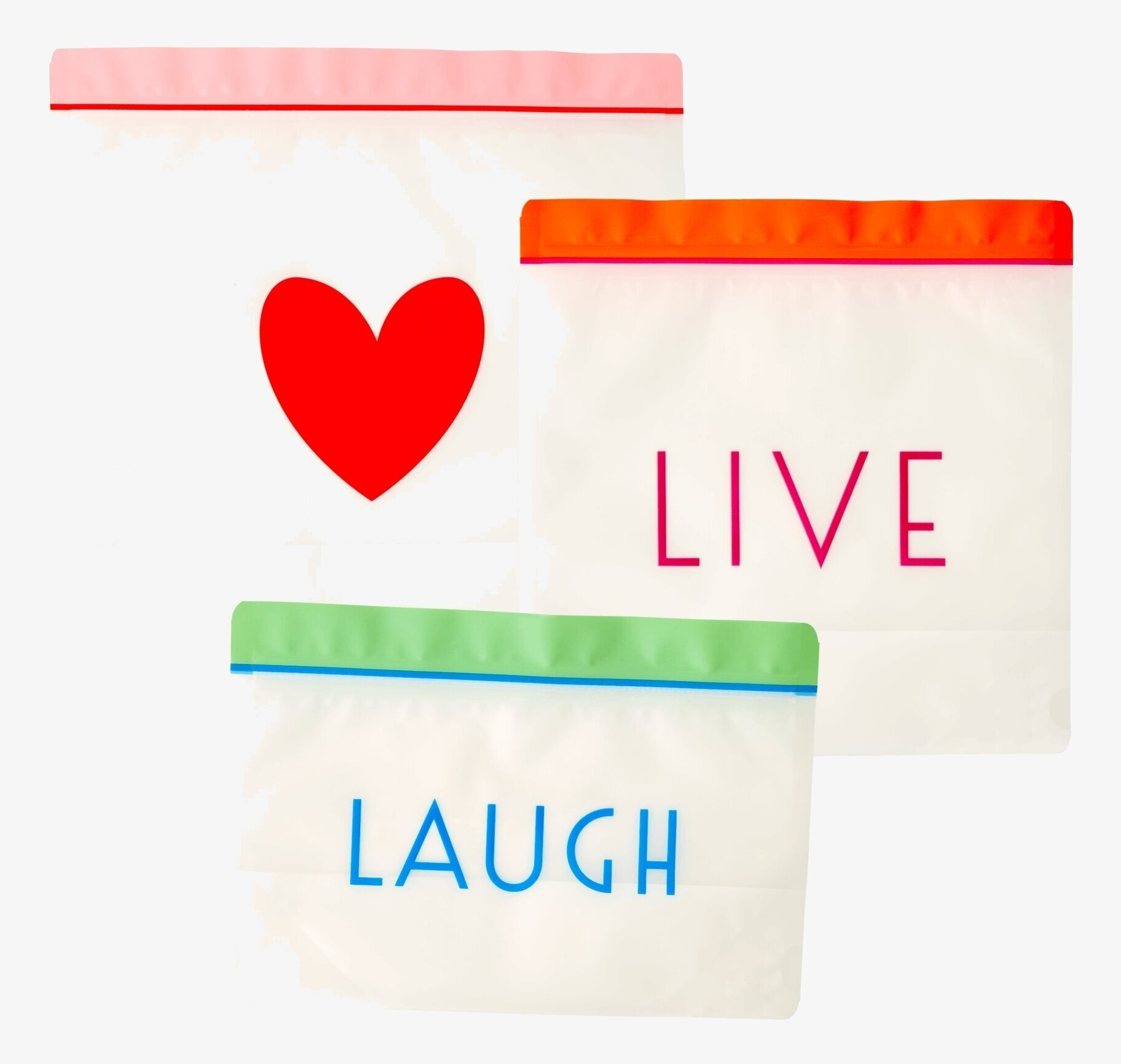 Rice Plastpåsar Ziplock 6-Pack med färgglada och unika tryck