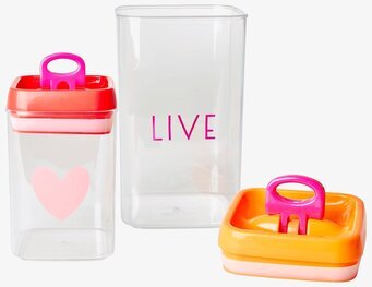 Förvaringsburkar Set/2 Live & Love från Rice på vitt underlag