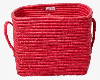 Raffiakorg Candy Red från Rice, klarröd förvaringskorg
