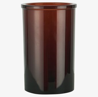 Tandborstglas Mocca från IB Laursen mot ljus bakgrund