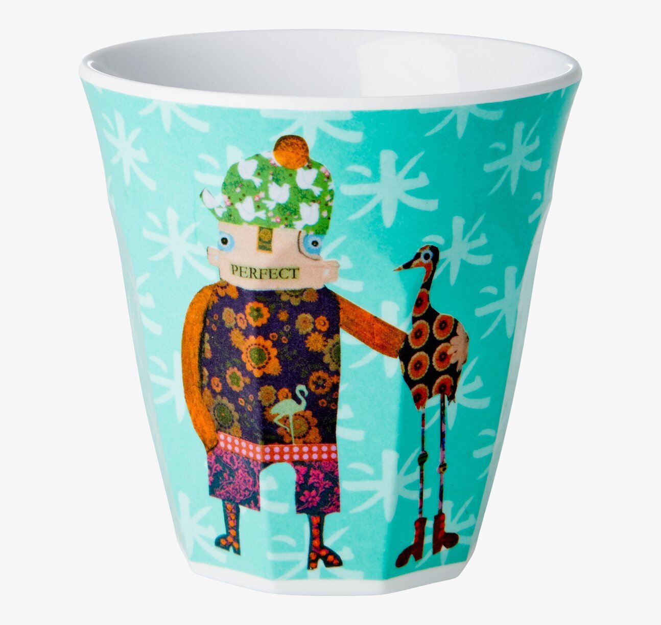 Barnmugg Funky Aqua från Rice med färgglatt och lekfullt motiv