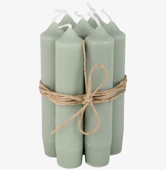 Stearinljus Dusty Green från IB Laursen, sju gröna ljus