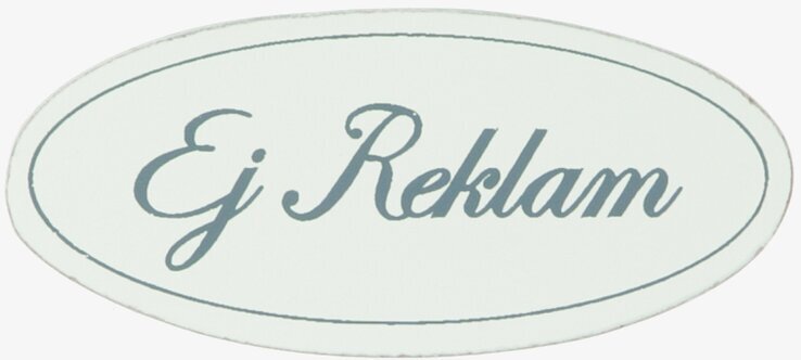 Dörrskylt Oval - Ej Reklam från Different Design