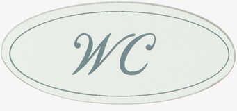 Dörrskylt Oval - WC från Different Design på neutral bakgrund