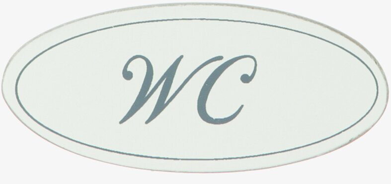 Dörrskylt Oval - WC från Different Design på neutral bakgrund
