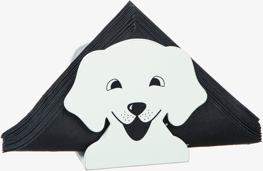 Servetthållare Hund från Different Design med svarta servetter
