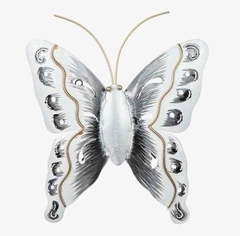 Fjäril i Hamrad Plåt Vit från Different Design väggdekoration