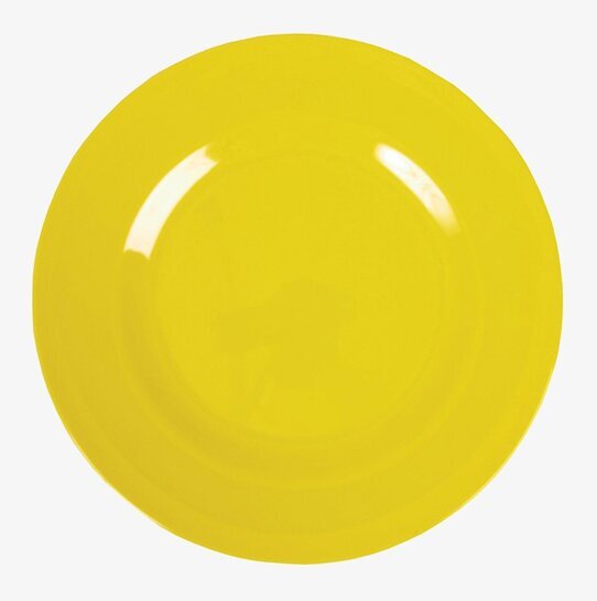 Assiett Melamin Gul från Rice, cirkulär, 20 cm, glansig yta
