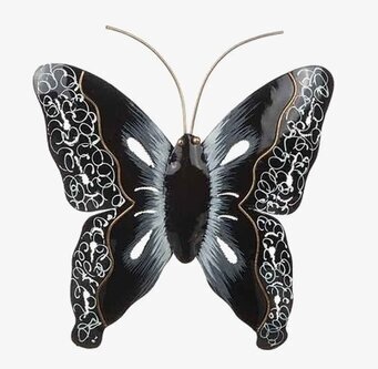 Fjäril i Hamrad Plåt Svart från Different Design