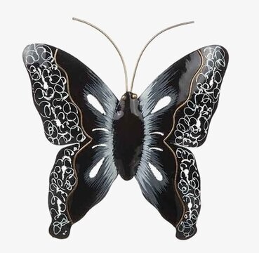 Fjäril i Hamrad Plåt Svart från Different Design